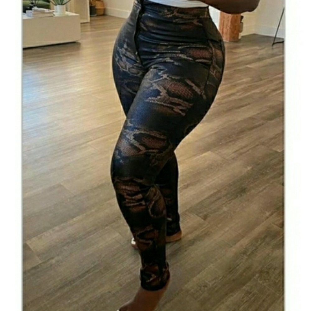 Print strech pants L